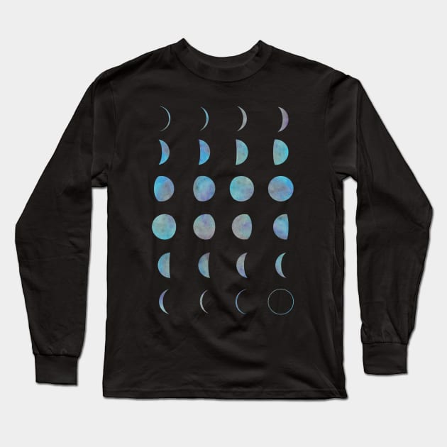 Phases of the Moon Long Sleeve T-Shirt by lunabelleapparel